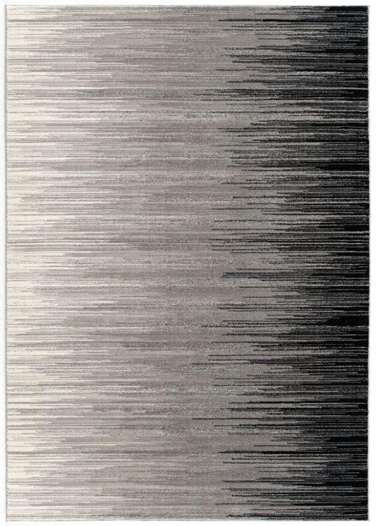 Montage Abstract Lines Black Rug