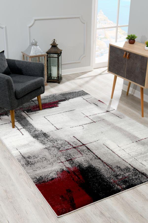 Montage Collection Modern Abstract Runner Area Rug, Grey