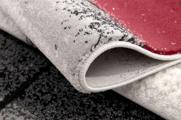 Kyma Abstract Contemporary Grey and Red Indoor Rug