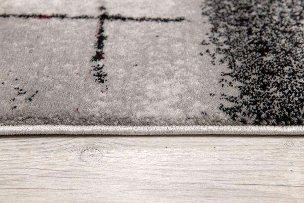 Kyma Abstract Contemporary Grey and Red Indoor Rug
