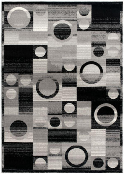 Tapis noir à carreaux géométriques Montage