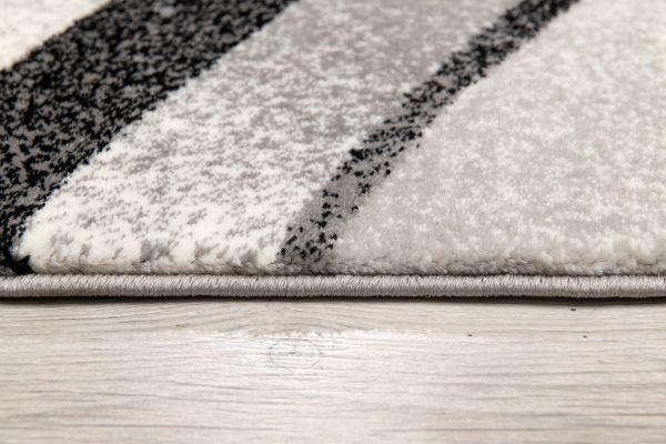 Montage Collection Modern Abstract Area Rug And Runner, Black Grey