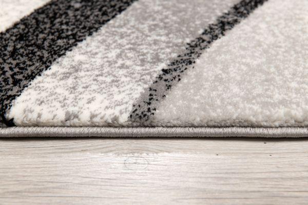 Mizuho Abstract Wave Contemporary Black and Grey Indoor Rug