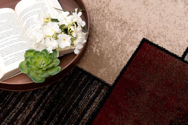 Montage Collection Modern Abstract Area Rug And Runner, Brown