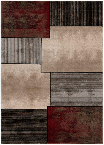 Alfombra interior a cuadros abstracta moderna