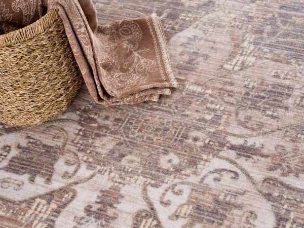 Padova Floral Medallion Transitional Beige and Brown Indoor Rug