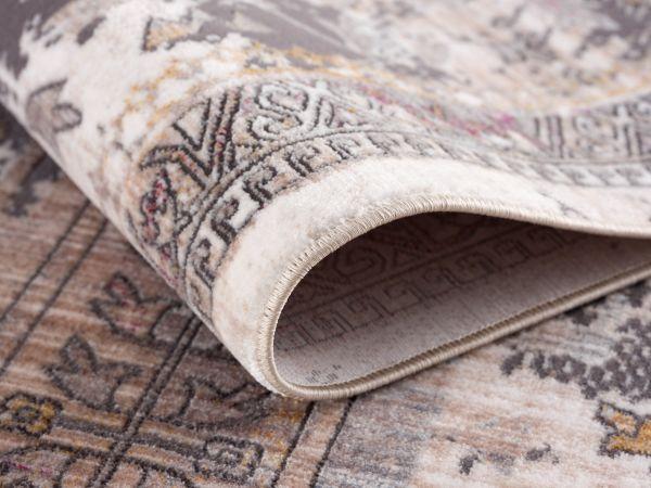 Paletta Distressed Medallion Transitional Grey and Beige Indoor Rug