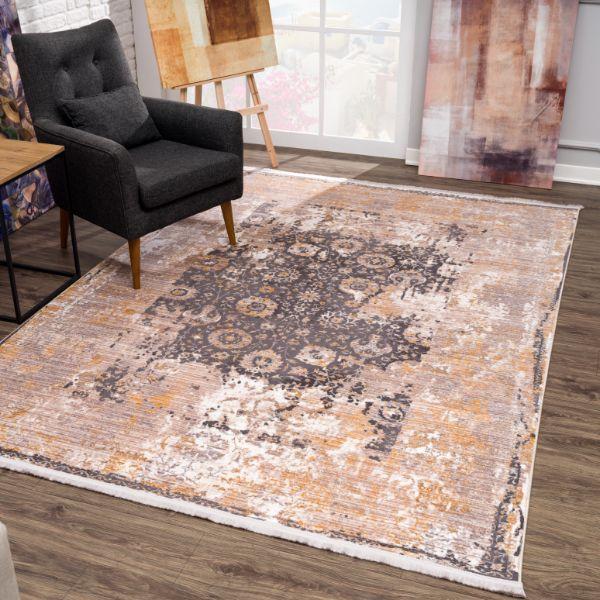 Amalfi Collection Modern Oriental Area Rug And Runner, Grey