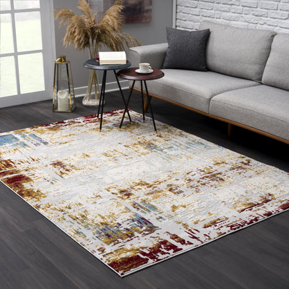 Tapis beige contemporain abstrait Vogue
